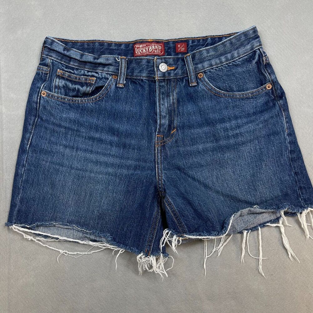 Lucky Brand Dark Blue Denim Cutoff Jean Shorts
